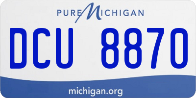 MI license plate DCU8870