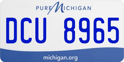 MI license plate DCU8965