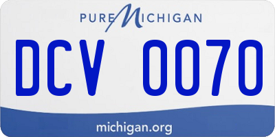 MI license plate DCV0070