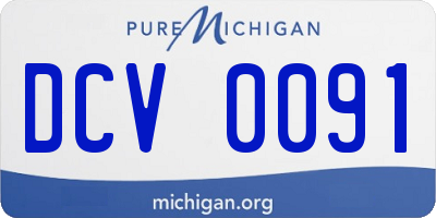 MI license plate DCV0091