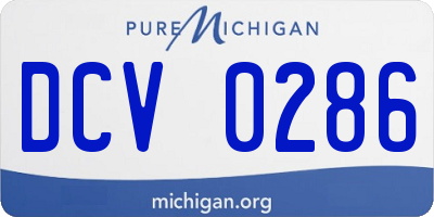 MI license plate DCV0286