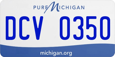 MI license plate DCV0350