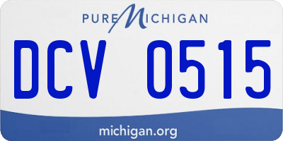 MI license plate DCV0515