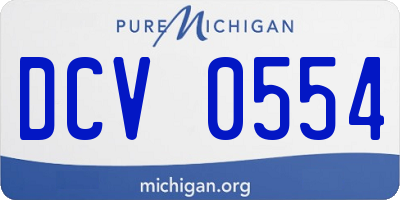 MI license plate DCV0554