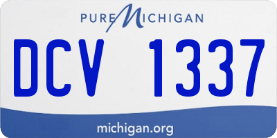 MI license plate DCV1337