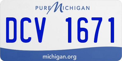 MI license plate DCV1671