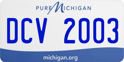 MI license plate DCV2003
