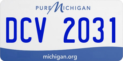MI license plate DCV2031