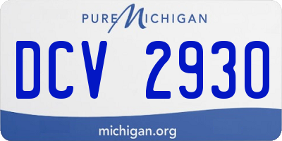 MI license plate DCV2930