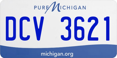MI license plate DCV3621