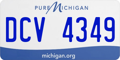 MI license plate DCV4349