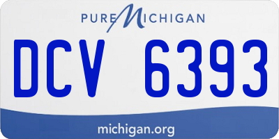 MI license plate DCV6393