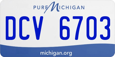 MI license plate DCV6703