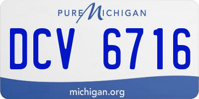 MI license plate DCV6716