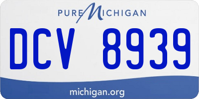 MI license plate DCV8939
