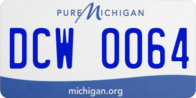 MI license plate DCW0064