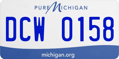 MI license plate DCW0158