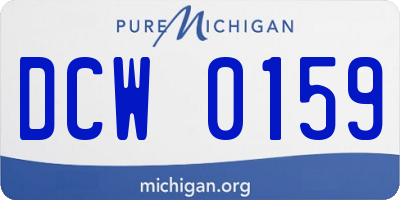 MI license plate DCW0159