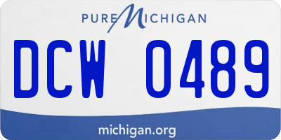 MI license plate DCW0489