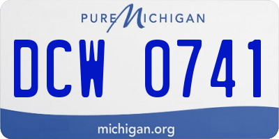 MI license plate DCW0741