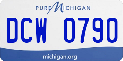 MI license plate DCW0790