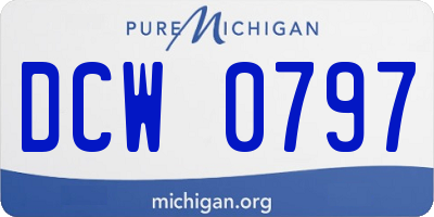 MI license plate DCW0797