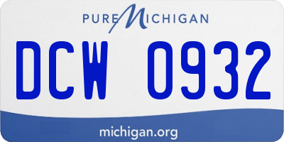 MI license plate DCW0932