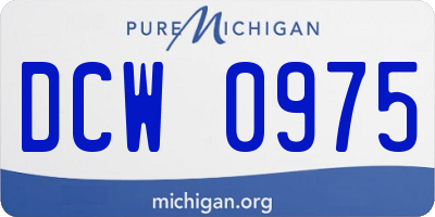 MI license plate DCW0975
