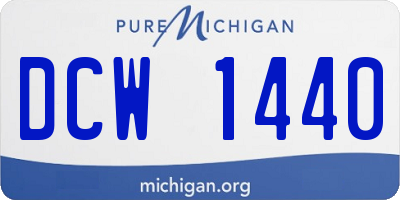 MI license plate DCW1440