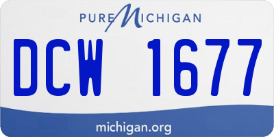 MI license plate DCW1677