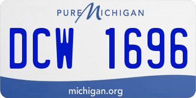 MI license plate DCW1696
