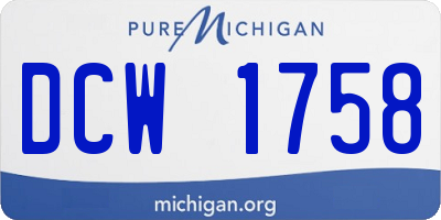 MI license plate DCW1758