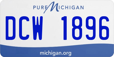 MI license plate DCW1896