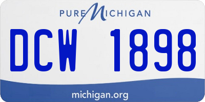 MI license plate DCW1898
