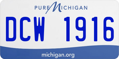 MI license plate DCW1916