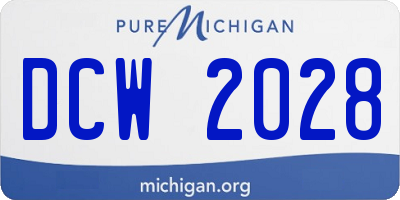 MI license plate DCW2028