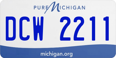 MI license plate DCW2211