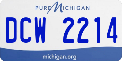 MI license plate DCW2214