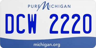 MI license plate DCW2220