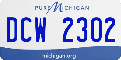 MI license plate DCW2302