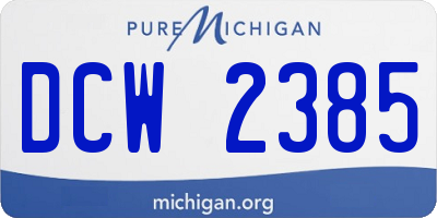 MI license plate DCW2385