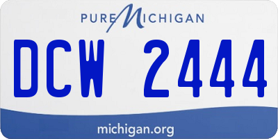 MI license plate DCW2444