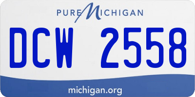 MI license plate DCW2558