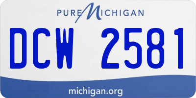 MI license plate DCW2581