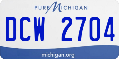 MI license plate DCW2704