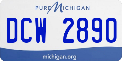 MI license plate DCW2890