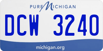 MI license plate DCW3240