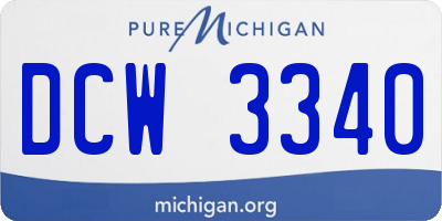 MI license plate DCW3340
