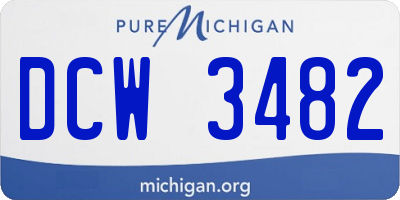MI license plate DCW3482