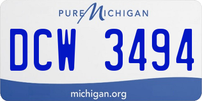 MI license plate DCW3494